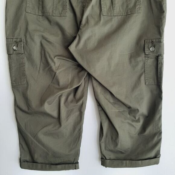 LEE Relaxed Fit Flex-to-go Mid-Rise Cargo Capri Pants Green Sz 18 - Picture 9 of 13